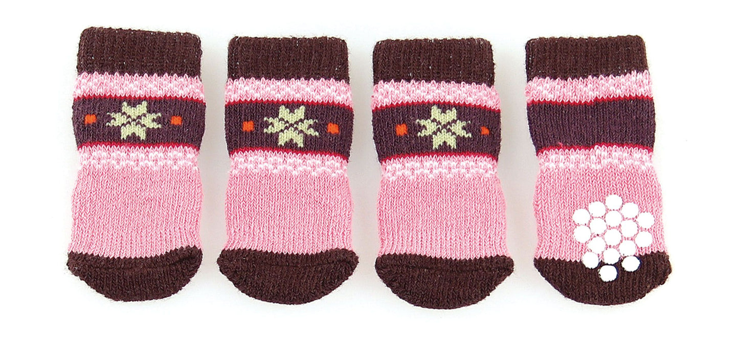 Hundesocken mit Anti-Slip Naturi S braun