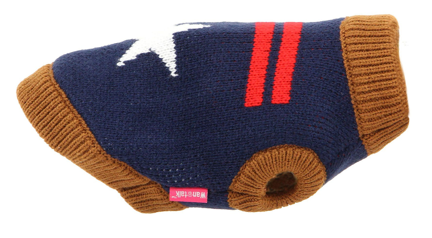 Hundepullover Star XS dunkelblau