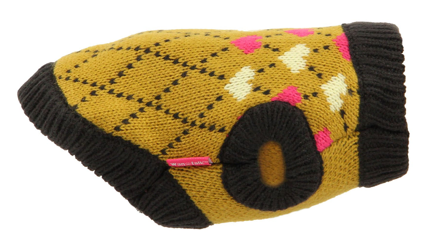 Hundepullover Hearties XS, senffarbig