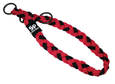 Halsband geflochten 20mm/40-47cm sw/rot