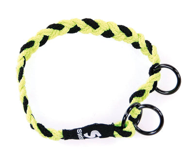 Halsband geflochten 20mm/50-57cm sw/gelb