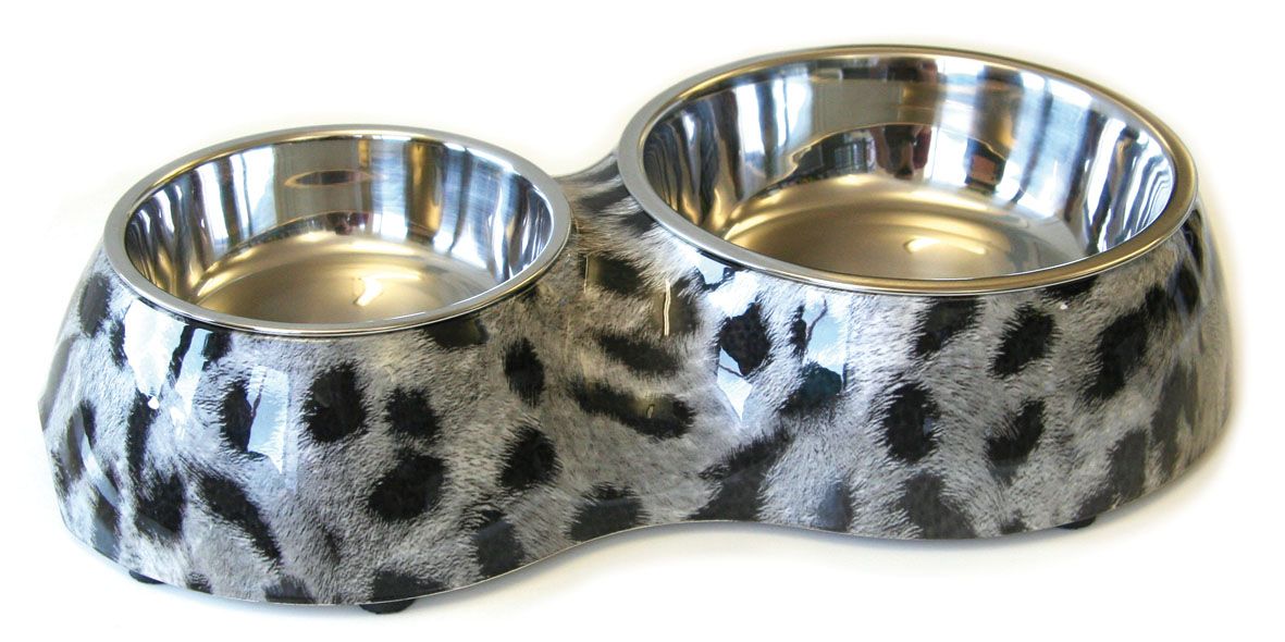 Melamin Hunde-&Katzendoppelnapf Leopard