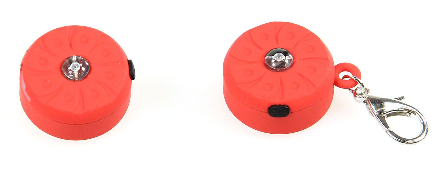 Glitzi-Blinker mit Metallhaken D30mm rot