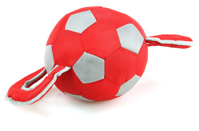 Hundesp. Nylon-Fussball mit Schleifen