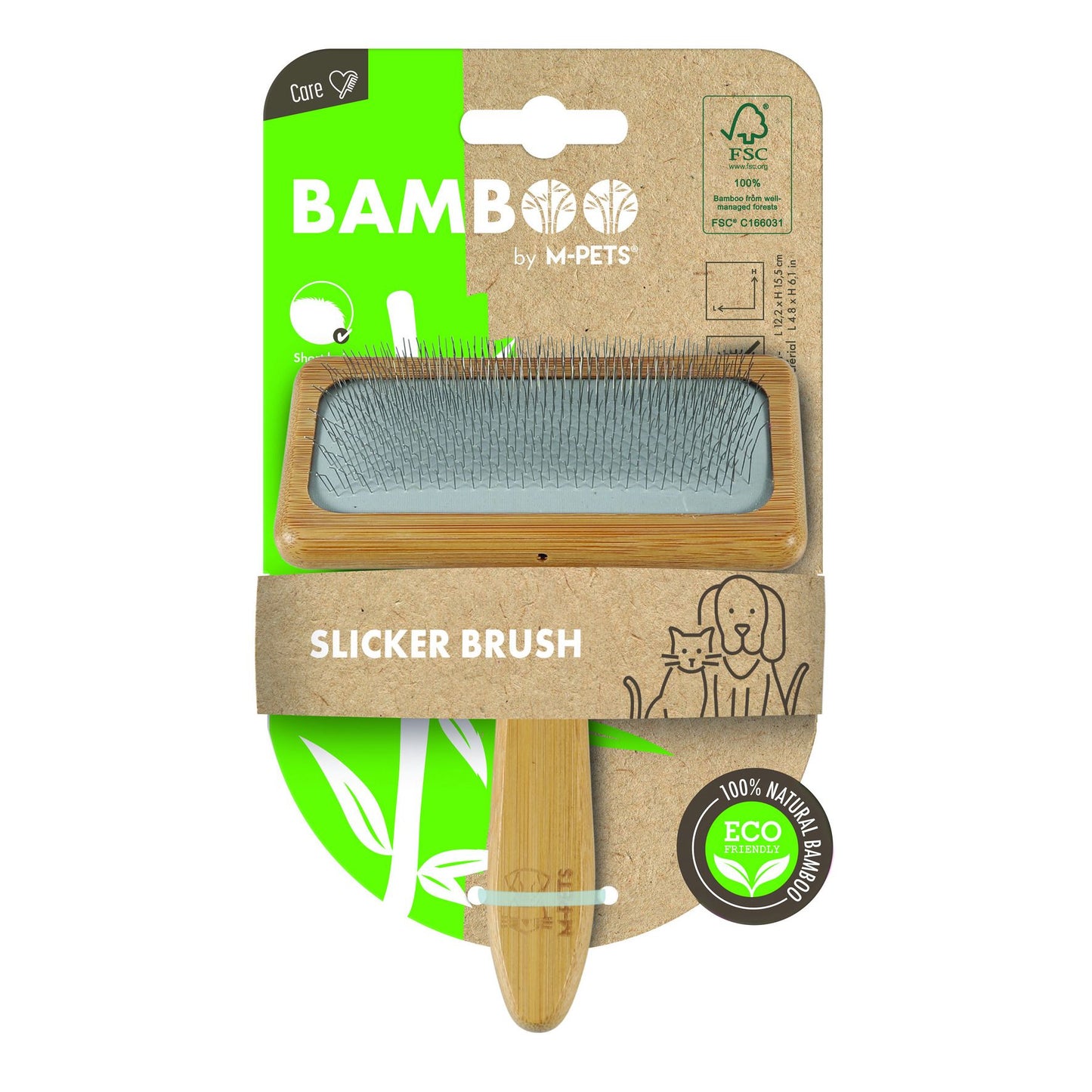 M-Pets Bambus-Zupfbürste L, beige,