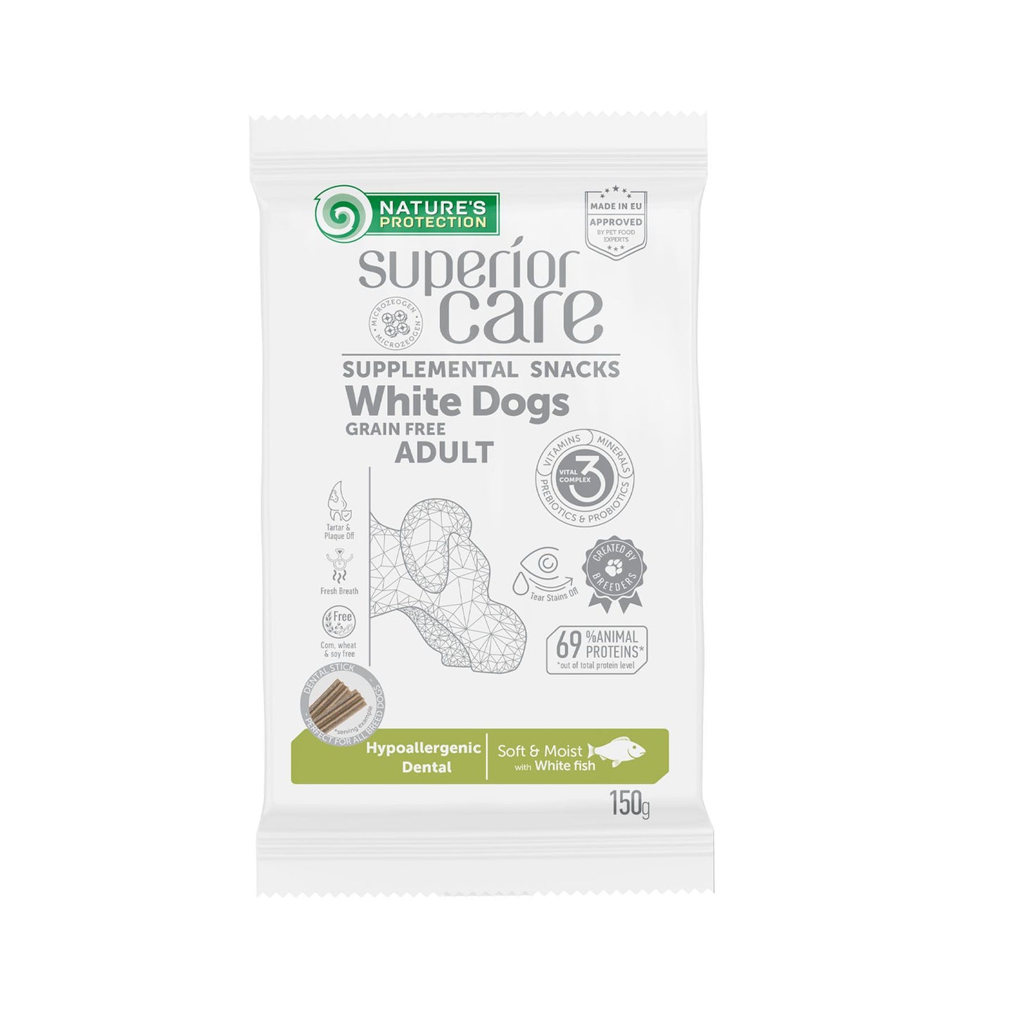Sup Care Dog Snac. White Hypo Fisch