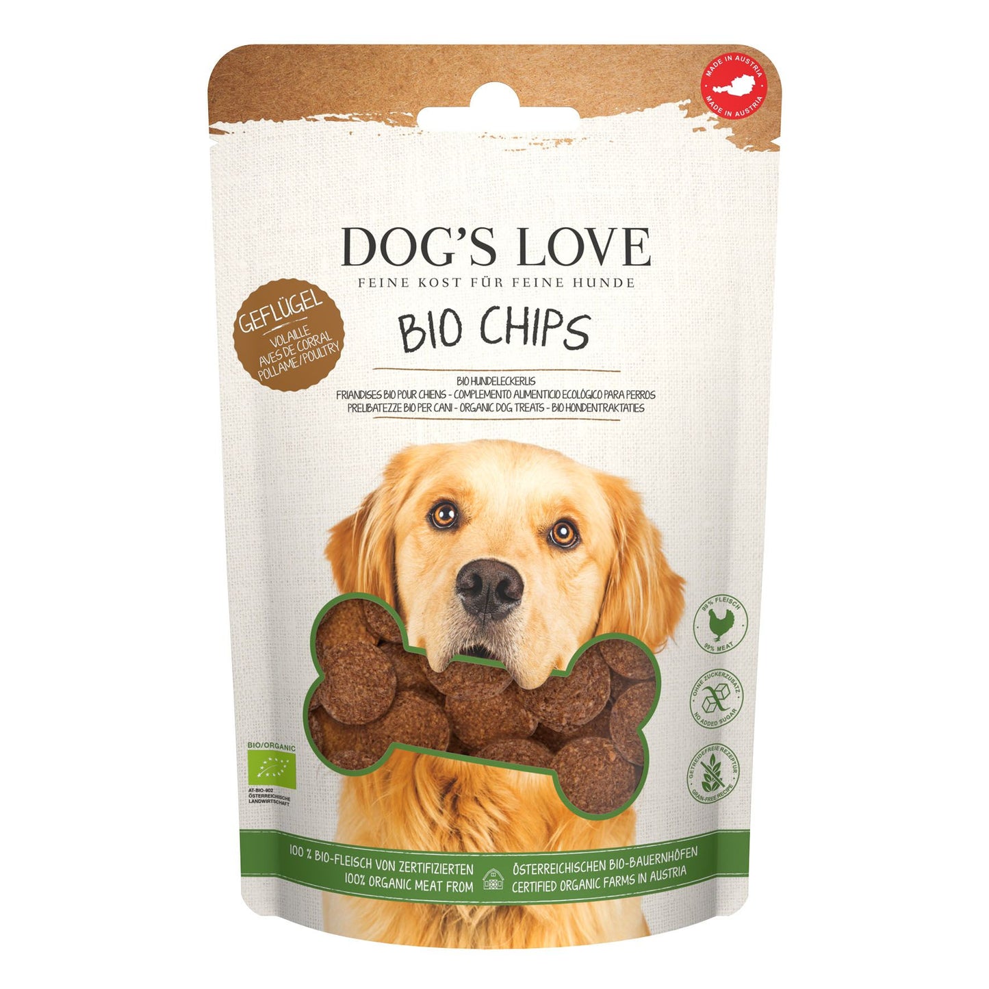 DOG'S LOVE CHIPS BIO Geflügel