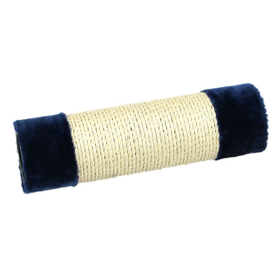 Säule Sisal mit Plüsch, blau D=12x35cm