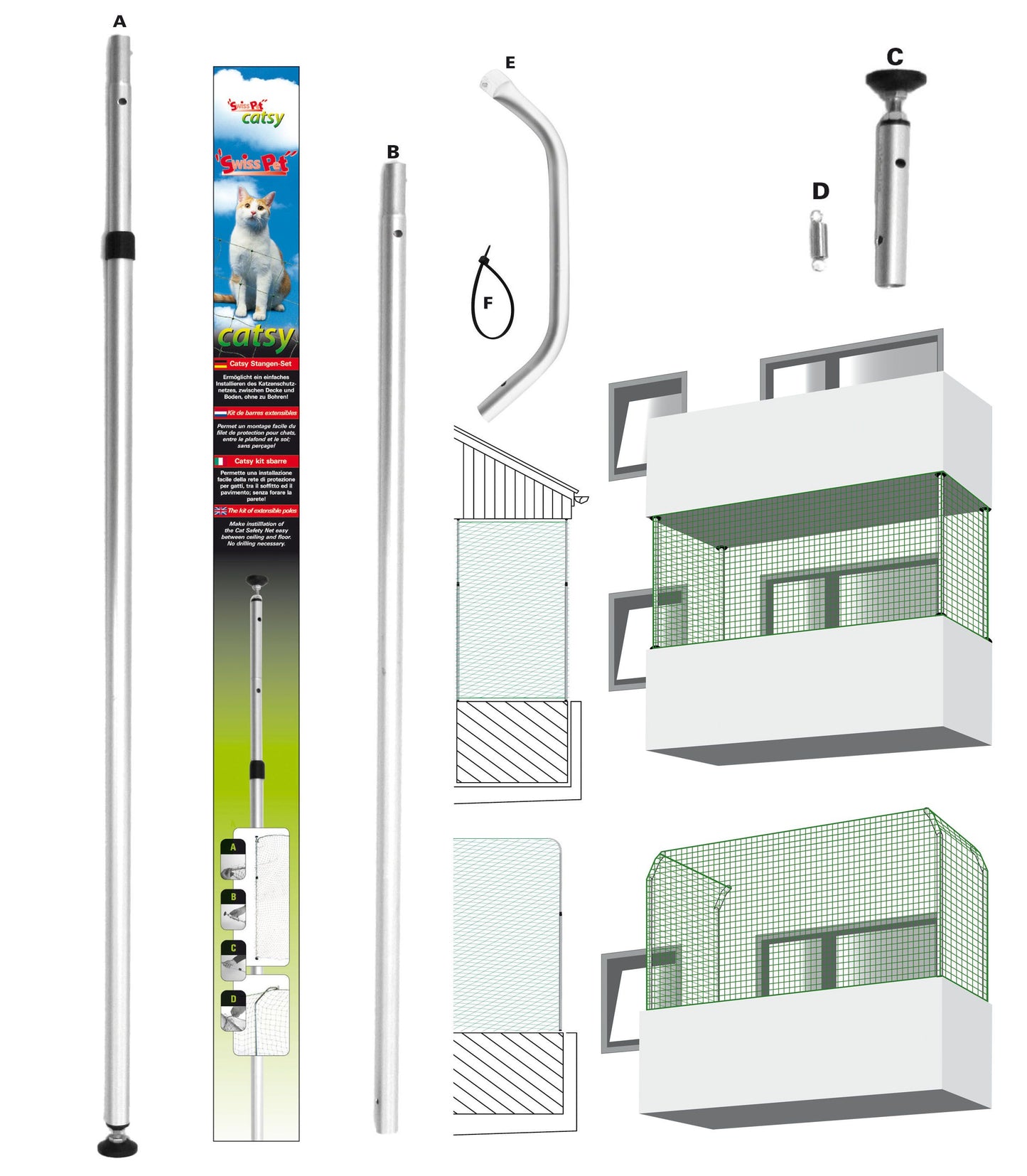 swisspet Catsy Stangen Set komplett