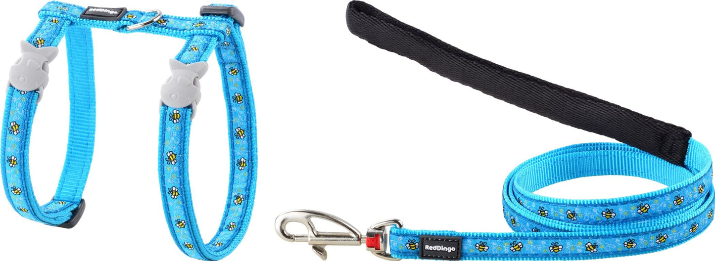 RD Cat Harness&Lead Bumble Bee Turquo