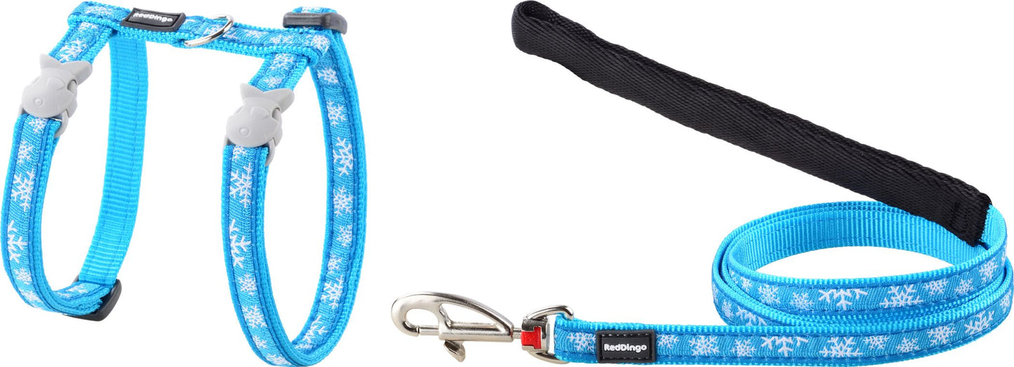 RD Cat Harness&Lead Snowflake Turquoi