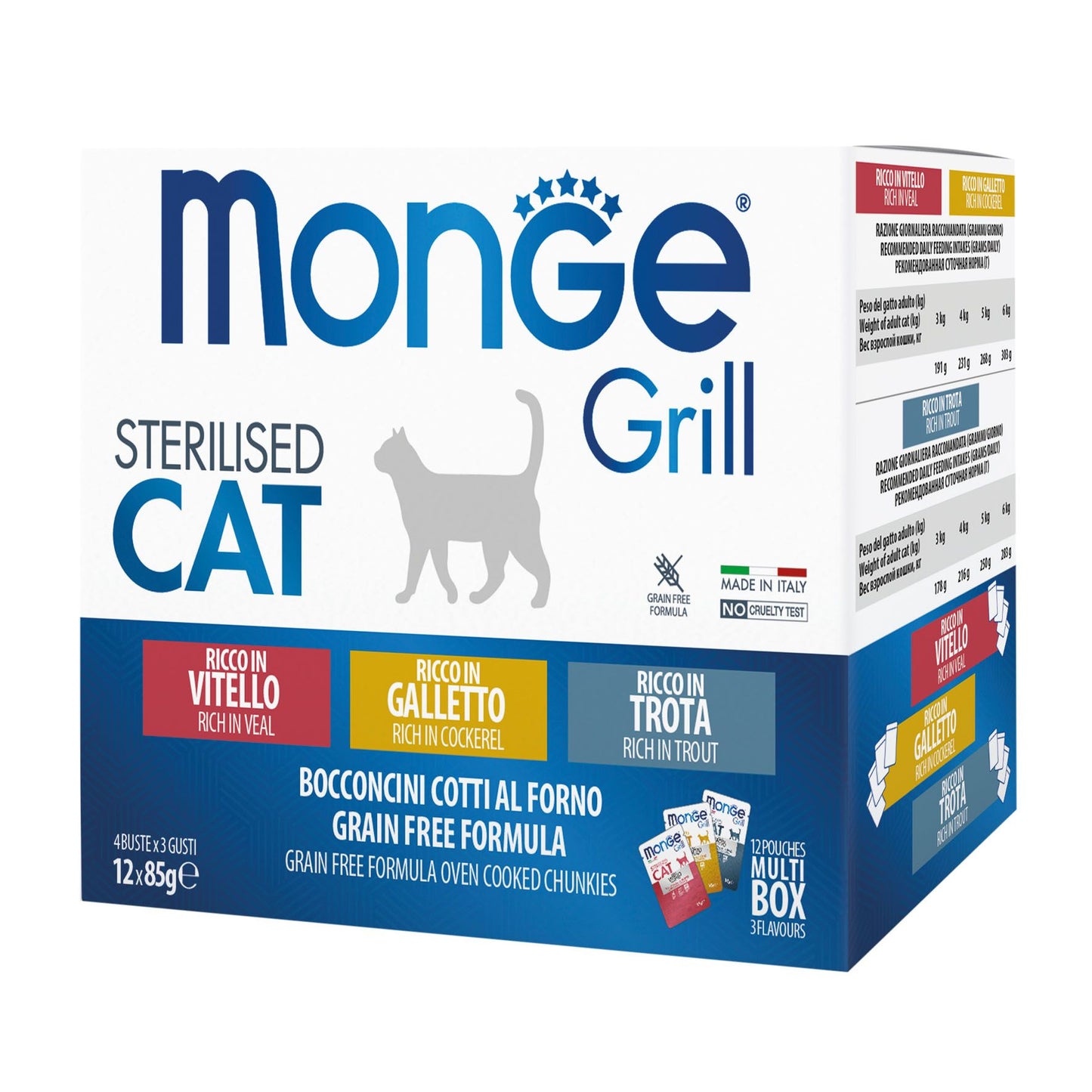 Monge Grill Cat Veal + Cock. + Trout