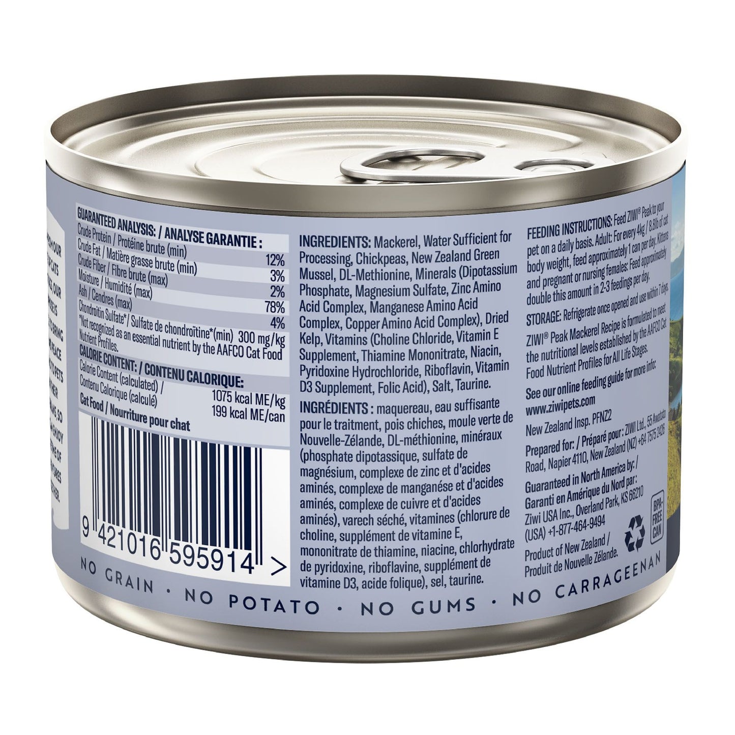 Ziwi Peak Canned Cat Food macherel
