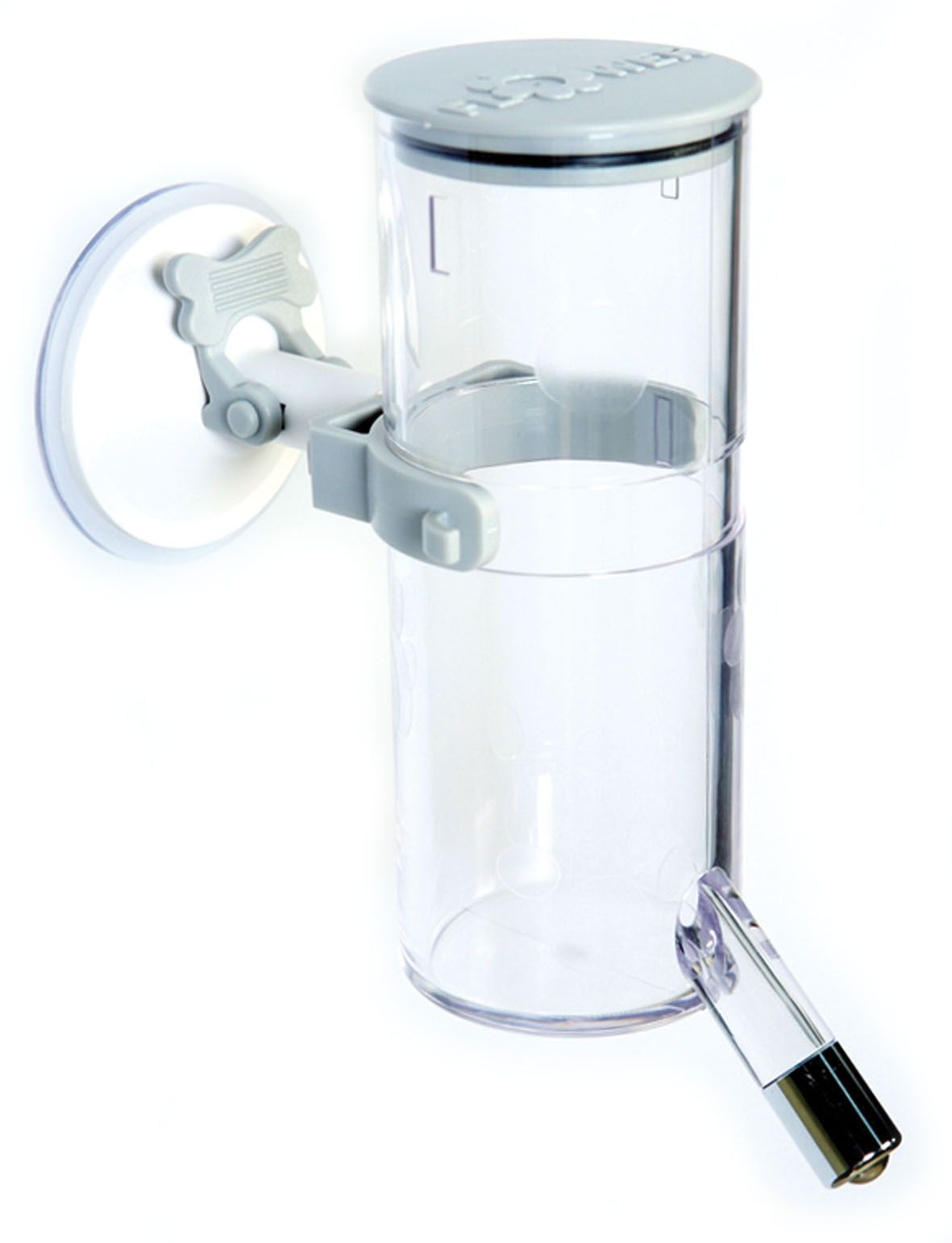 Trinkflasche mit Saugnapf, 360ml, grau