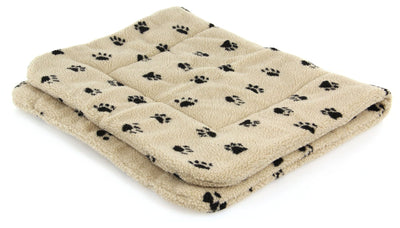 SP Sherpafleece-Decke Pfötchen beige