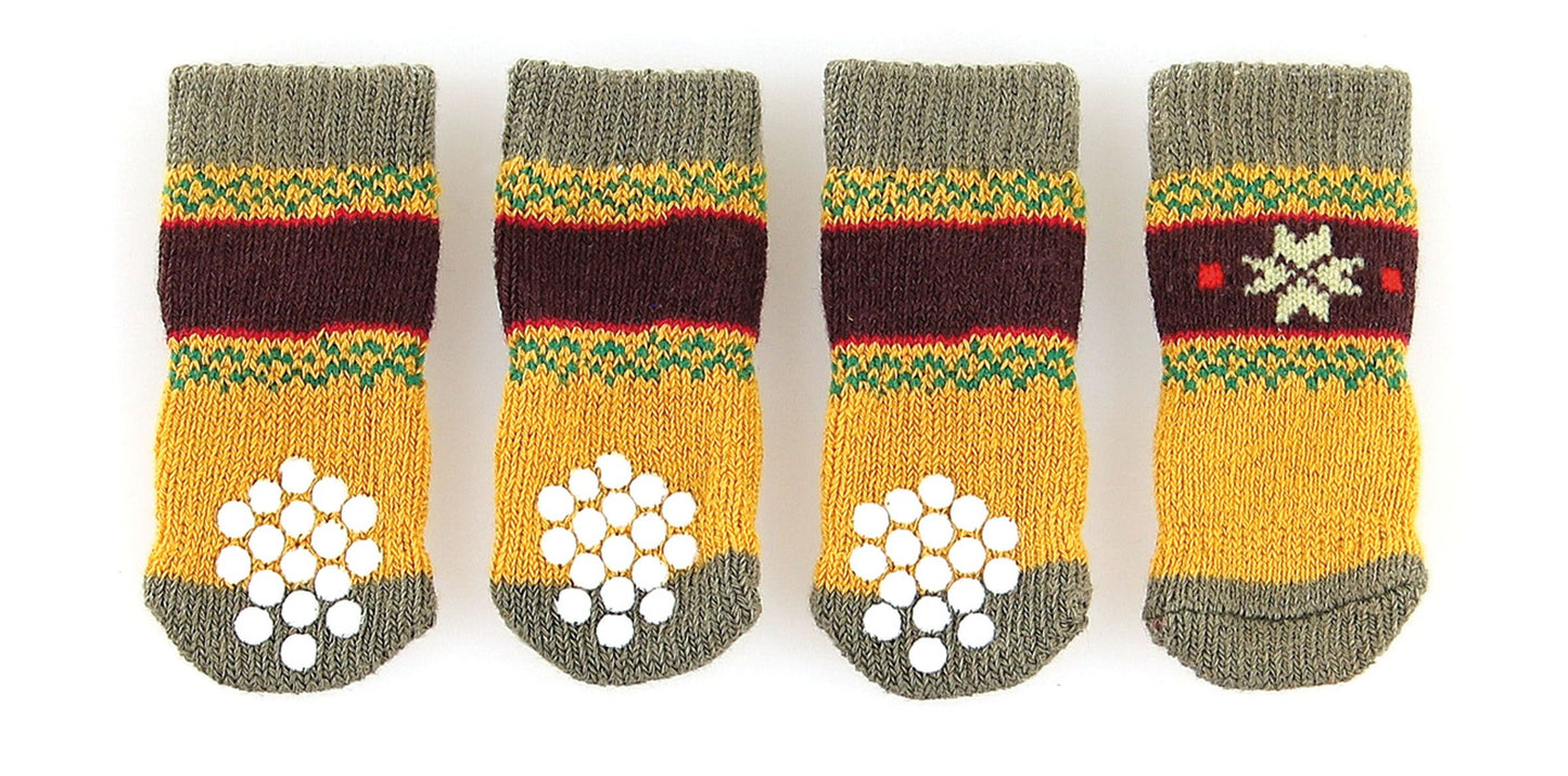 Hundesocken mit Anti-Slip Naturi XS oliv