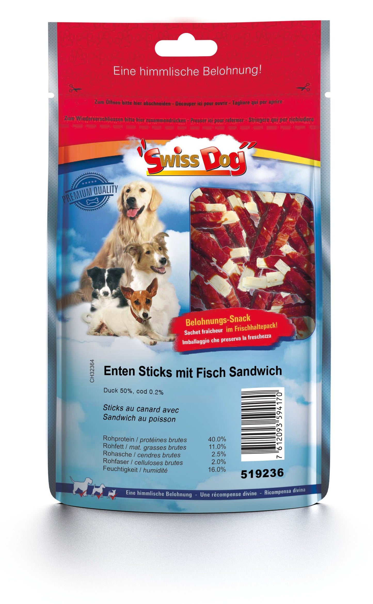SwissDog Enten Stick mit Fisch
