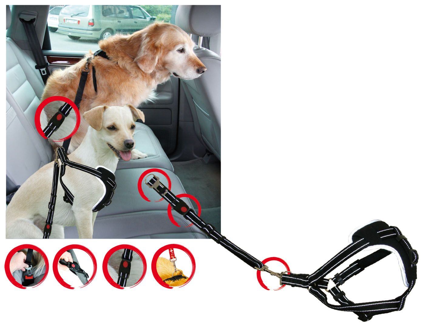 Sicherheitsgeschirr DogSafe, Gr. M, sw