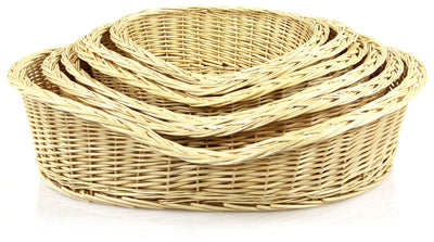 Weidenkorb geschweift, hell, L=80-85cm