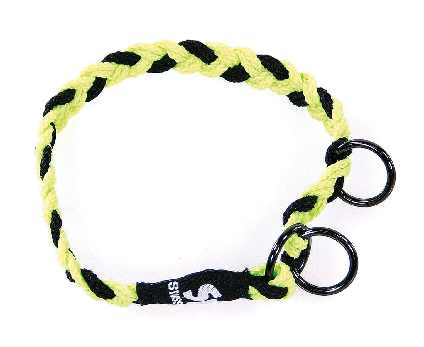Halsband geflochten 20mm/40-47cm sw/gelb