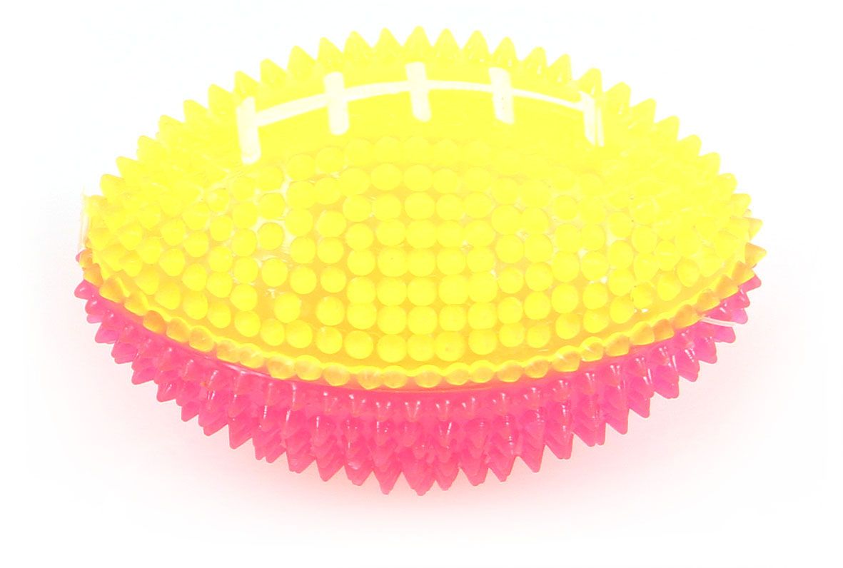 Hundespielzeug Leucht-Rugby pink-gelb