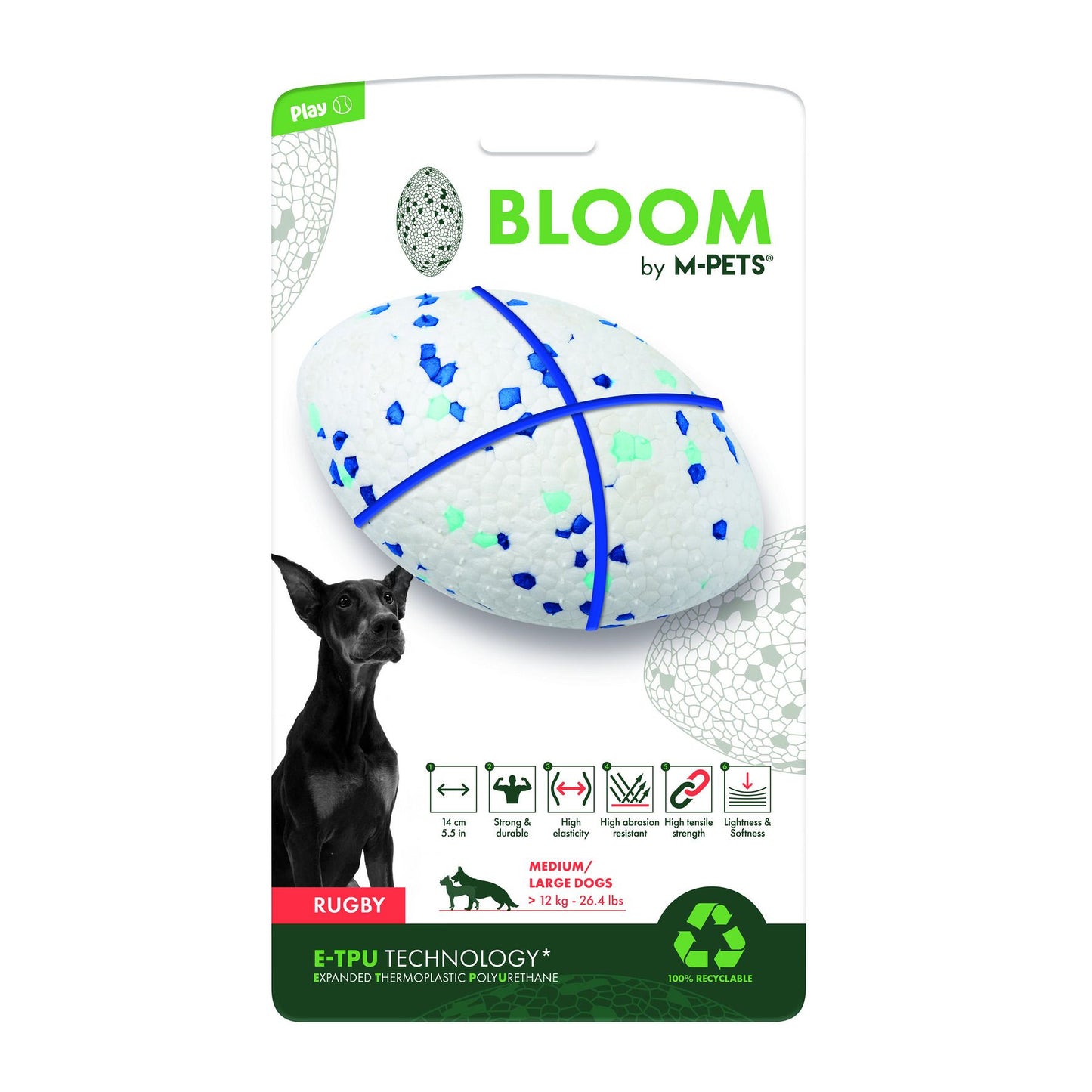 M-Pets Hundespielzeug Bloom Rugby II,