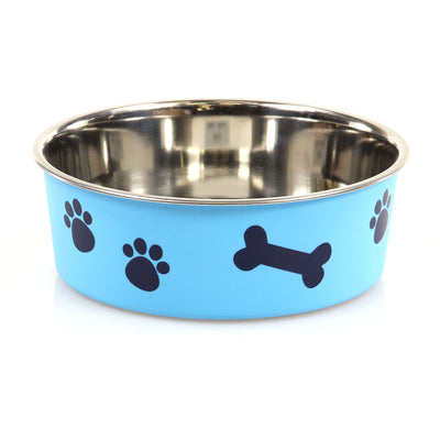 swisspet Edelstahlnapf Bella Bone S blau