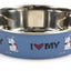Edelstahlnapf I LOVE MY DOG S blau