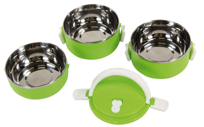 Triple-Vorratsbehälter & Futternapf grün