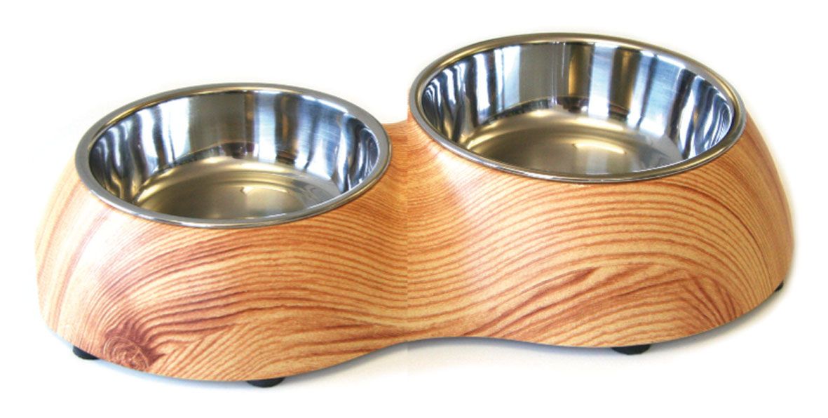 Melamin Hunde-&Katzendopp. S+M,Holzmotiv