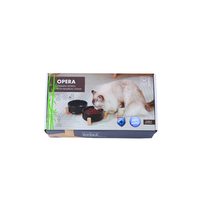 M-Pets Hunde Keramik doppelnapf, schwarz