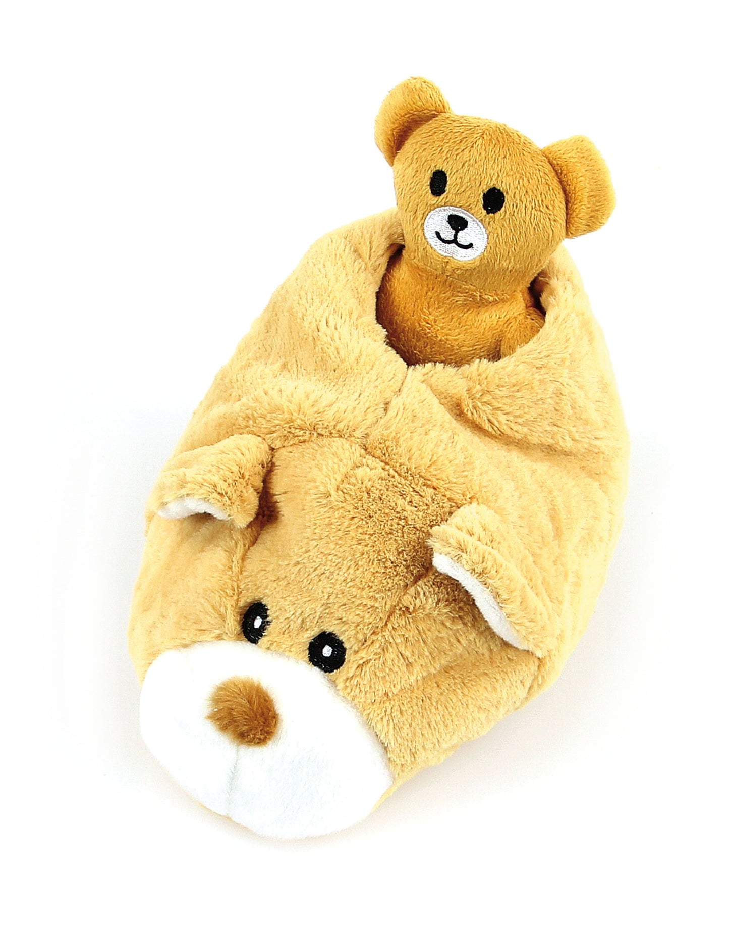 Plüsch-Bärenschuh mit 3 Minibären beige