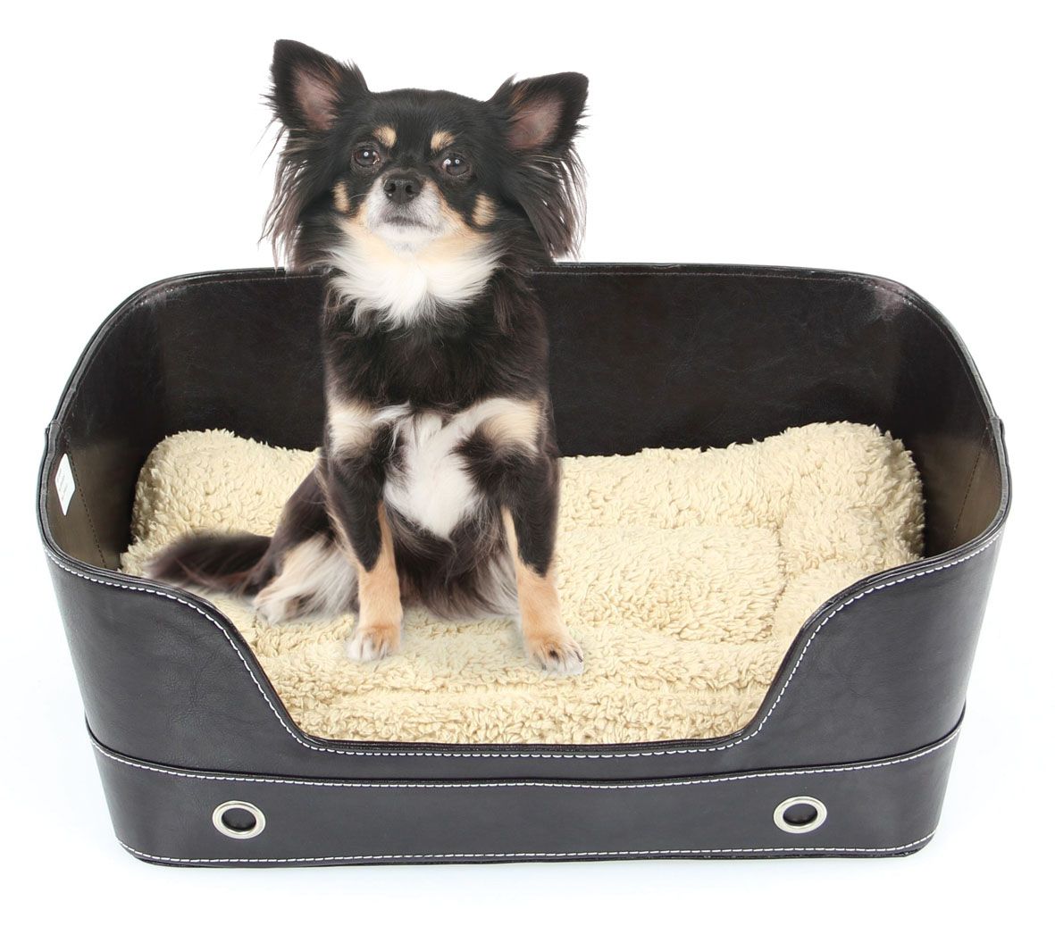 Hunde- & Katzenbett Lounge,beige/schwarz