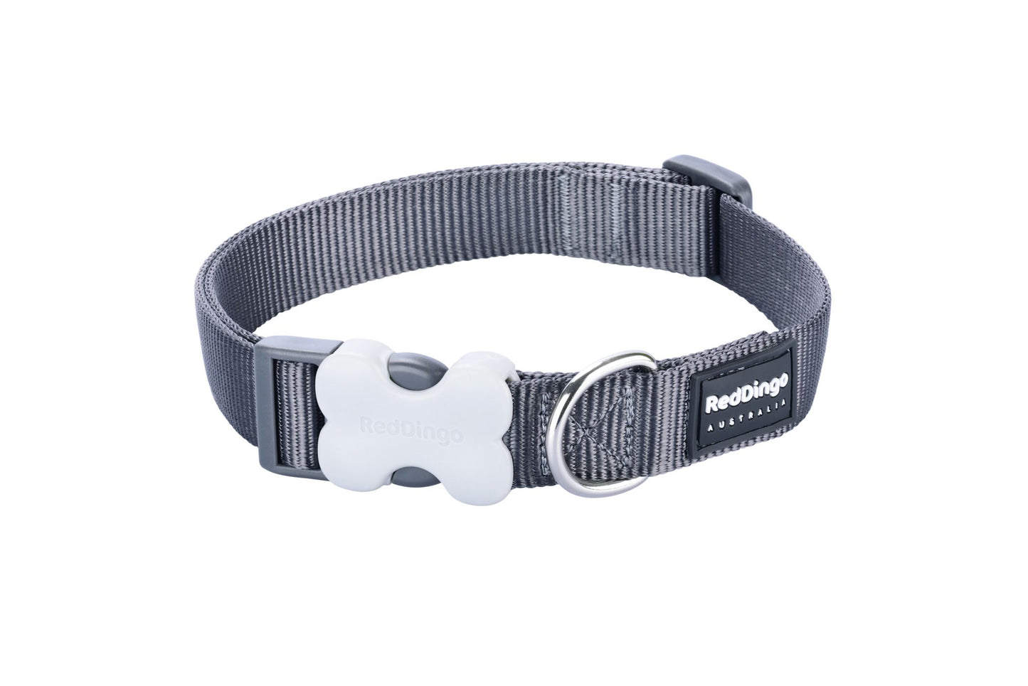 RedDingo Dog Collar Plain Grey