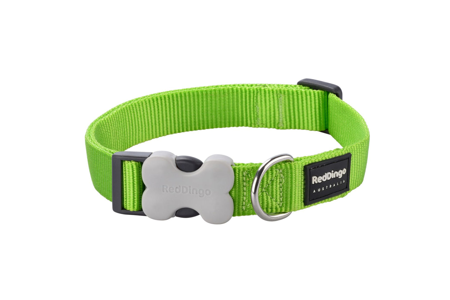 RedDingo Dog Collar Plain Lime Green