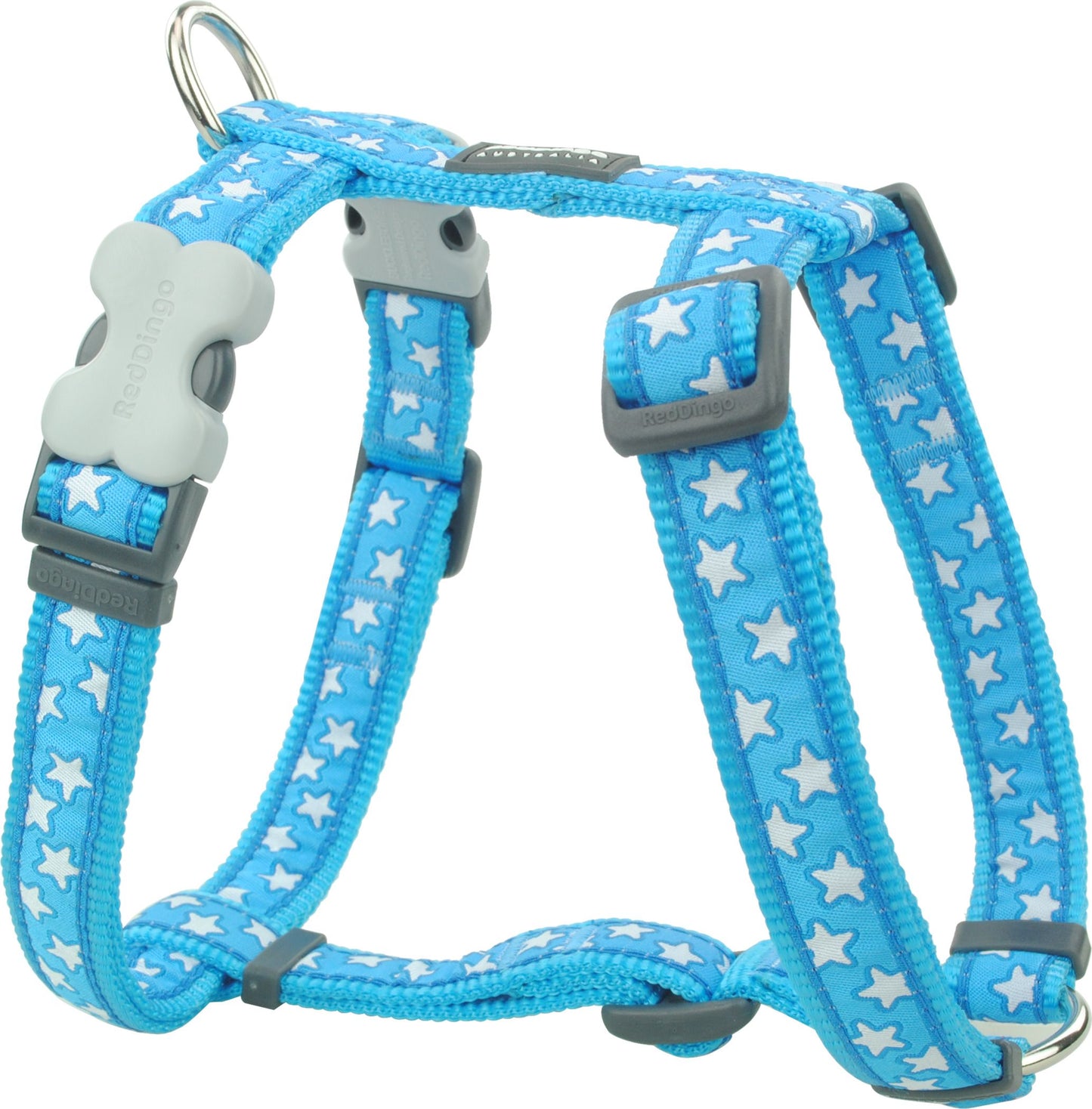 RedDingo Harness Stars white Turquois