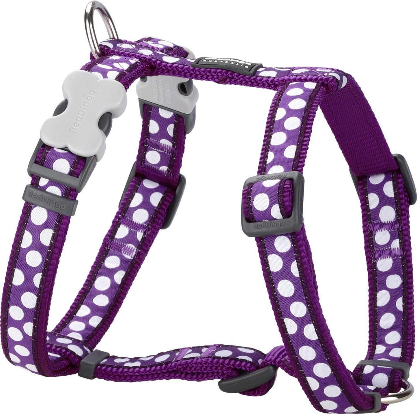 RedDingo Harness white Spots Purple