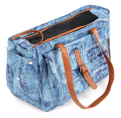 Hund- & Katzen-Tragtasche Jeans blau