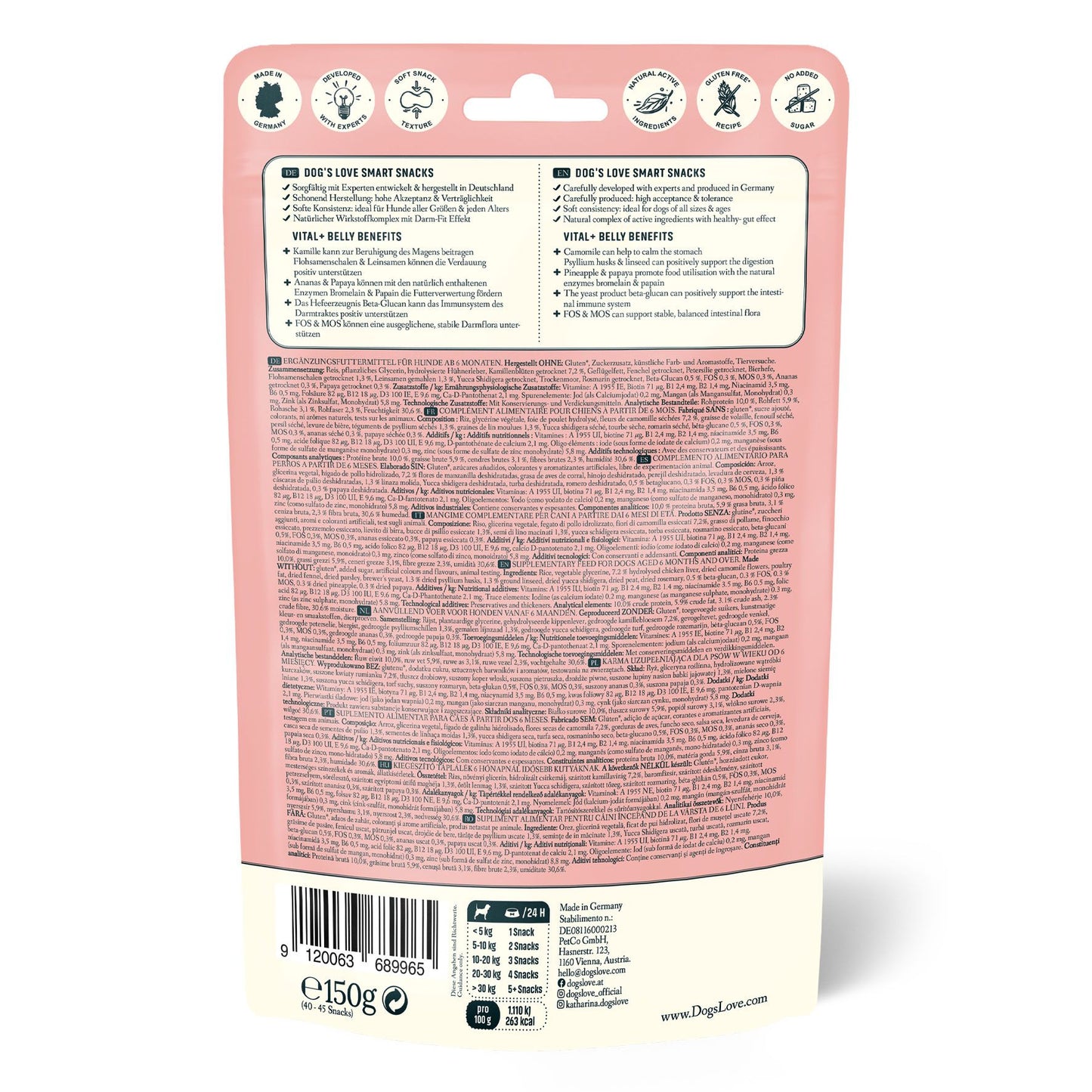 DOG'S LOVE Vital + Smart Snacks BELLY 150