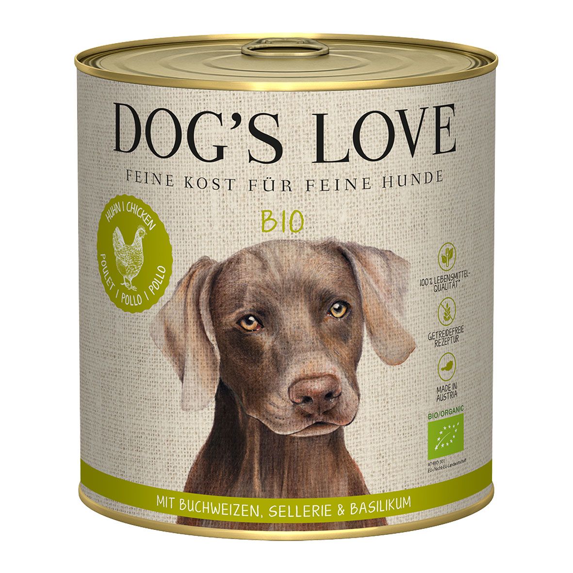 DOG'S LOVE Huhn Buchw & Selle & Basilik