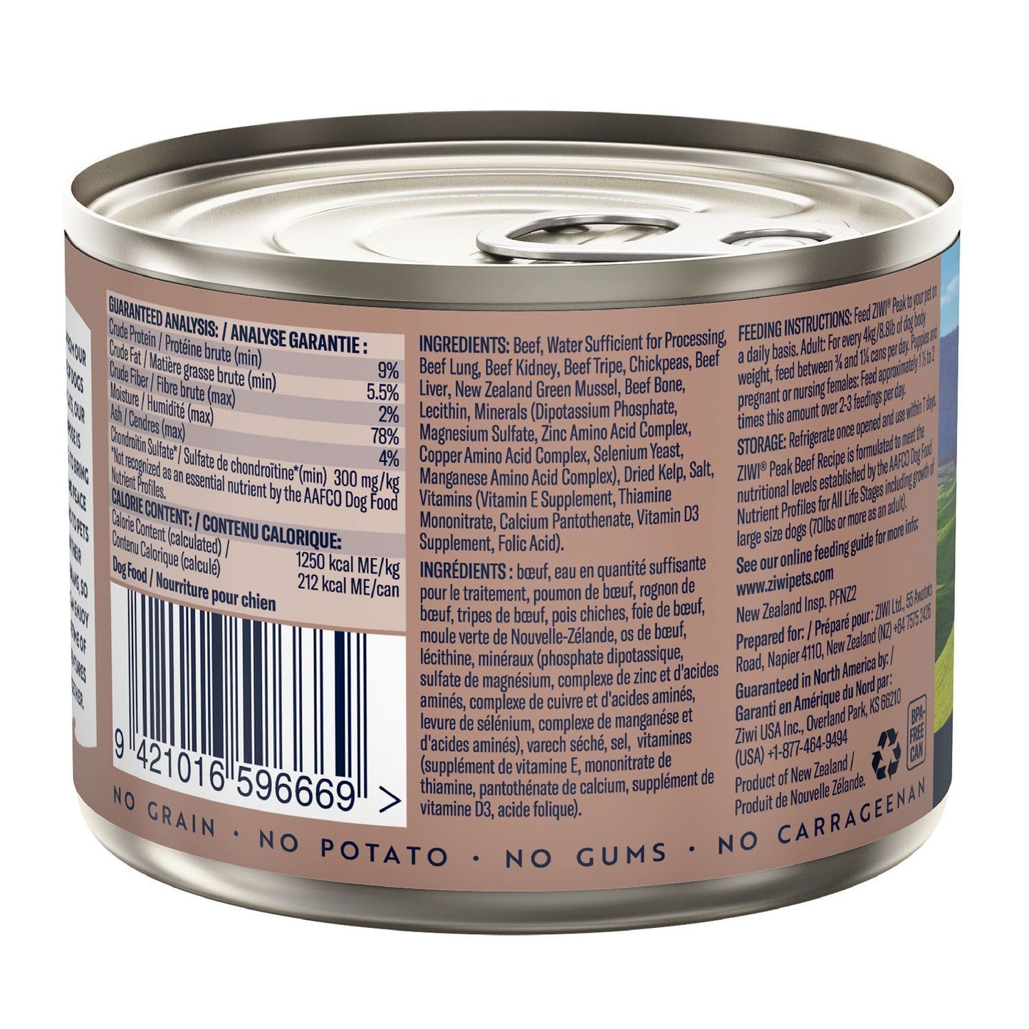 Ziwi Peak Canned Dog Food beef