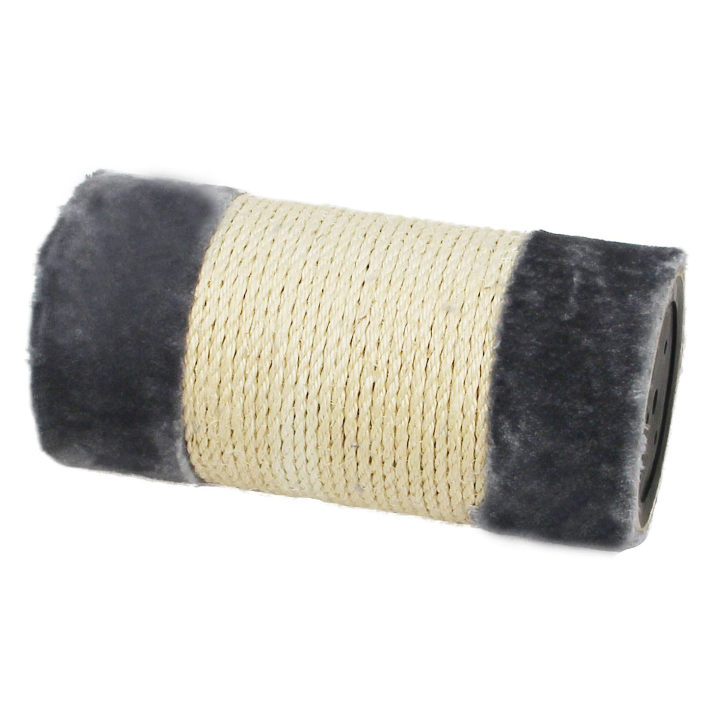 Säule Sisal mit Plüsch, grau D=12x35cm
