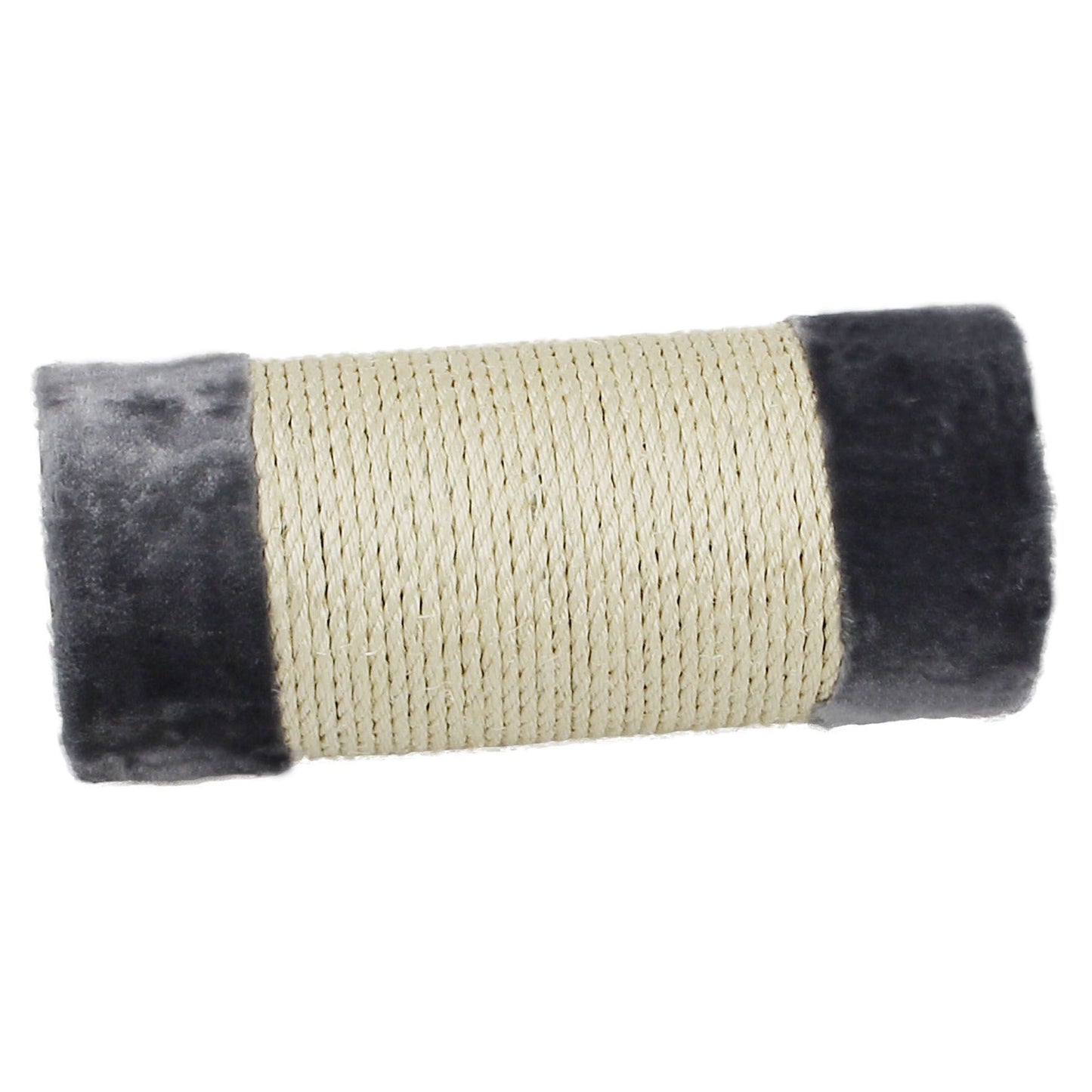 Säule Sisal mit Plüsch, grau D=12x35cm