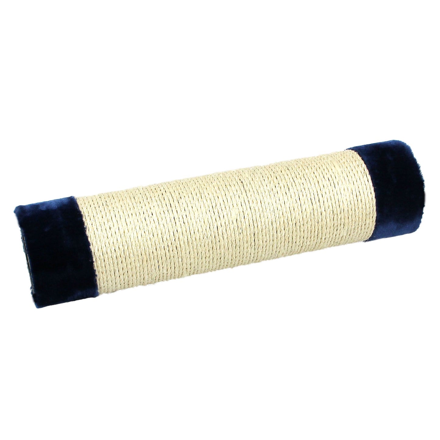 Säule Sisal mit Plüsch, blau D=12x35cm