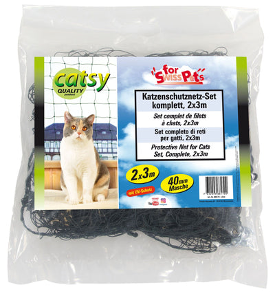 Katzen Netz Set Catsy kompl., 2x3m, oliv