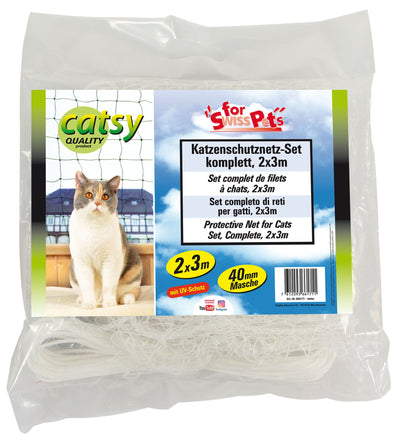 Katzen Netz Set Catsy kompl., 2x3m weiss