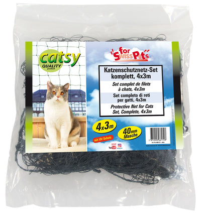 Katzen Netz Set Catsy kompl., 2x3m, oliv