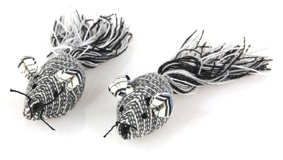 Plüsch-Mäuse-Set m/Fadenschwanz, 2Stk.