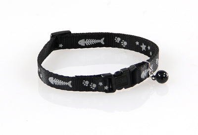 ReflectLine Katzenhalsband Fish, schwarz