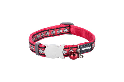 RedDingo Cat Collar Reflec Fish Red